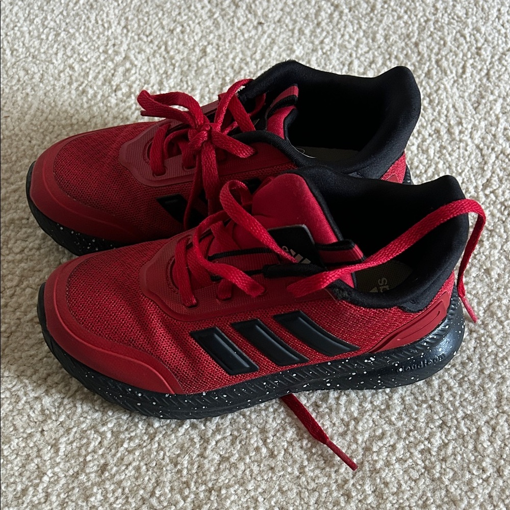 Adidas Kids Red and Black Athletic Sneakers